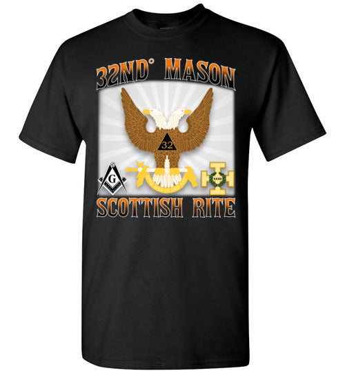Scottish Rite 32nd Degree Mason Old Style T Shirt Wings Up