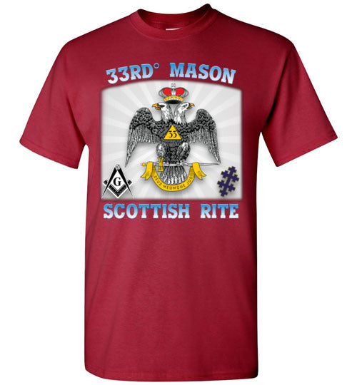 Scottish Rite 33rd Degree Mason Old Style T Shirt Wings Down