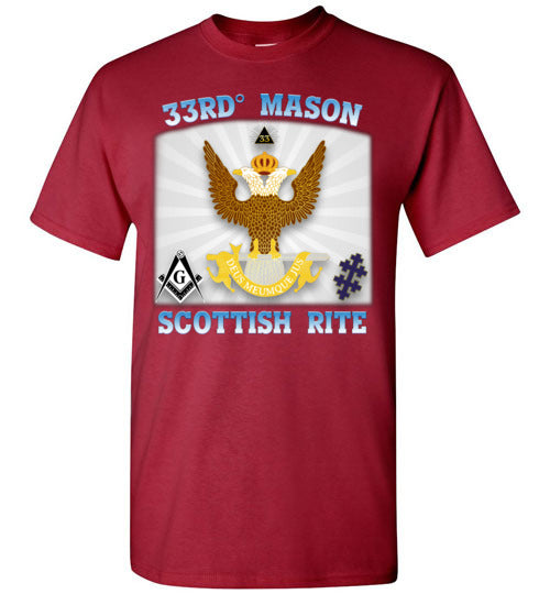 Scottish Rite 33rd Degree Mason Old Style T Shirt Wings Up