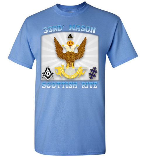 Scottish Rite 33rd Degree Mason Old Style T Shirt Wings Up