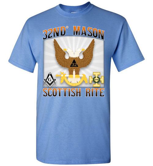 Scottish Rite 32nd Degree Mason Old Style T Shirt Wings Up