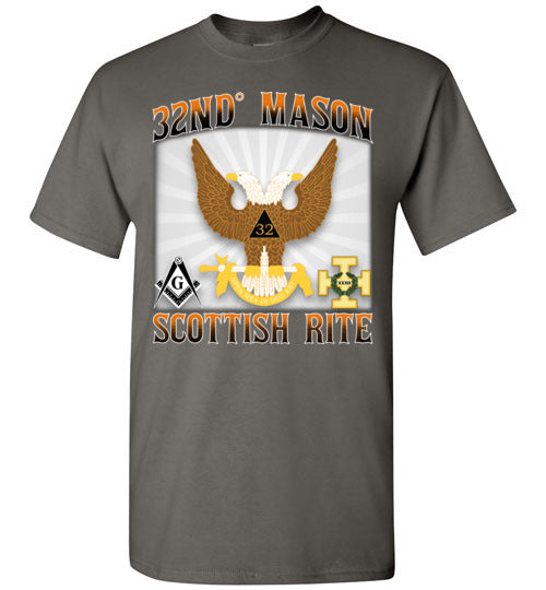 Scottish Rite 32nd Degree Mason Old Style T Shirt Wings Up