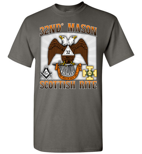 Scottish Rite 32nd Degree Mason Old Style T Shirt Wings Down
