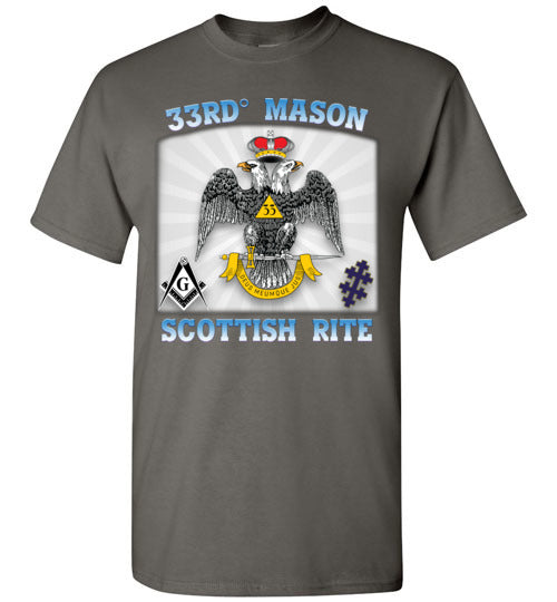 Scottish Rite 33rd Degree Mason Old Style T Shirt Wings Down