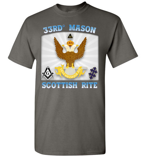 Scottish Rite 33rd Degree Mason Old Style T Shirt Wings Up