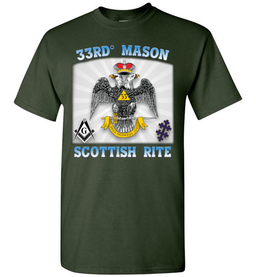 Scottish Rite 33rd Degree Mason Old Style T Shirt Wings Down