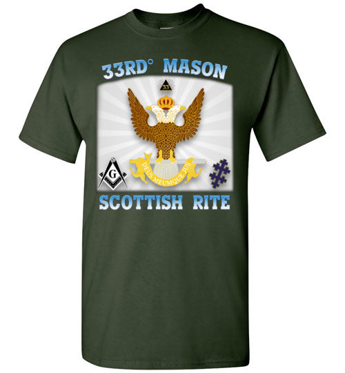 Scottish Rite 33rd Degree Mason Old Style T Shirt Wings Up