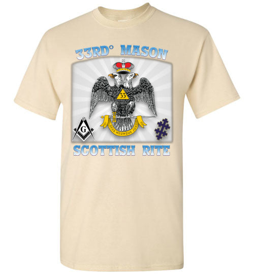 Scottish Rite 33rd Degree Mason Old Style T Shirt Wings Down
