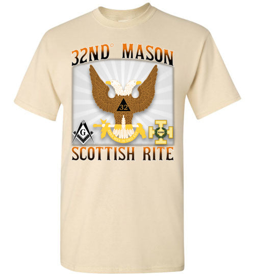 Scottish Rite 32nd Degree Mason Old Style T Shirt Wings Up