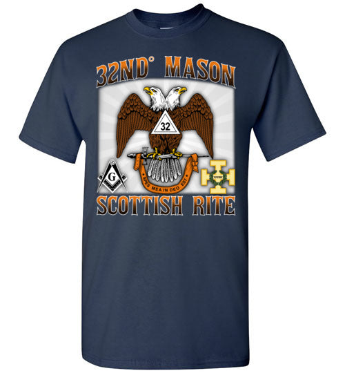 Scottish Rite 32nd Degree Mason Old Style T Shirt Wings Down