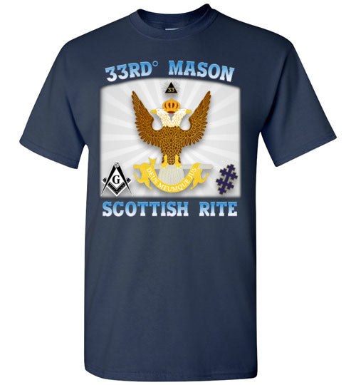 Scottish Rite 33rd Degree Mason Old Style T Shirt Wings Up