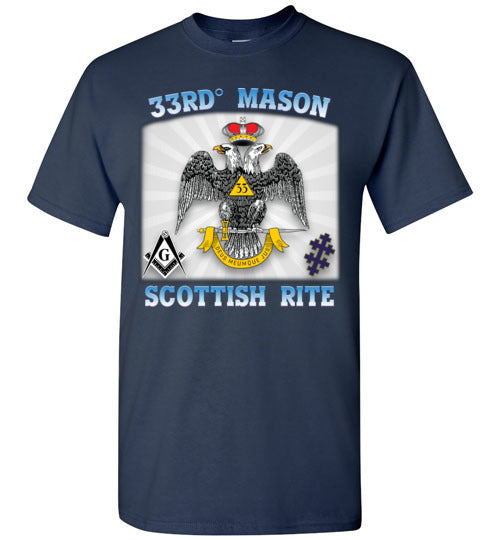 Scottish Rite 33rd Degree Mason Old Style T Shirt Wings Down