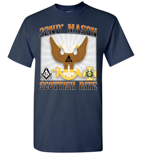 Scottish Rite 32nd Degree Mason Old Style T Shirt Wings Up