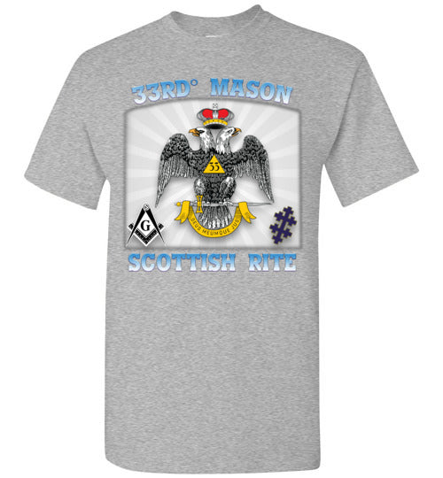 Scottish Rite 33rd Degree Mason Old Style T Shirt Wings Down