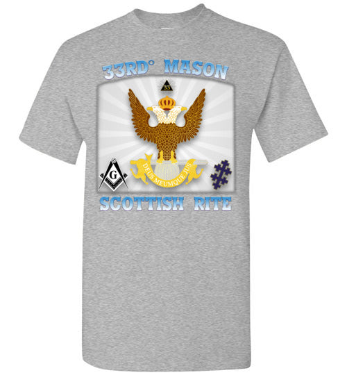 Scottish Rite 33rd Degree Mason Old Style T Shirt Wings Up