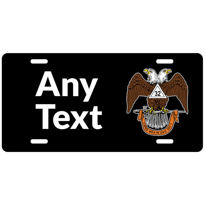 Custom Scottish Rite 32nd Degree Mason License Plate Tag WD