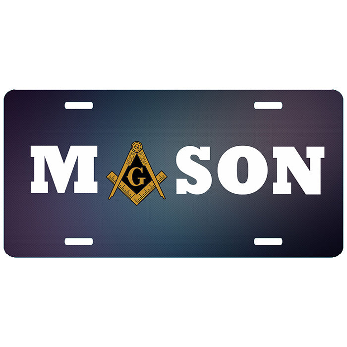 Blue Masonic License Plate Tag