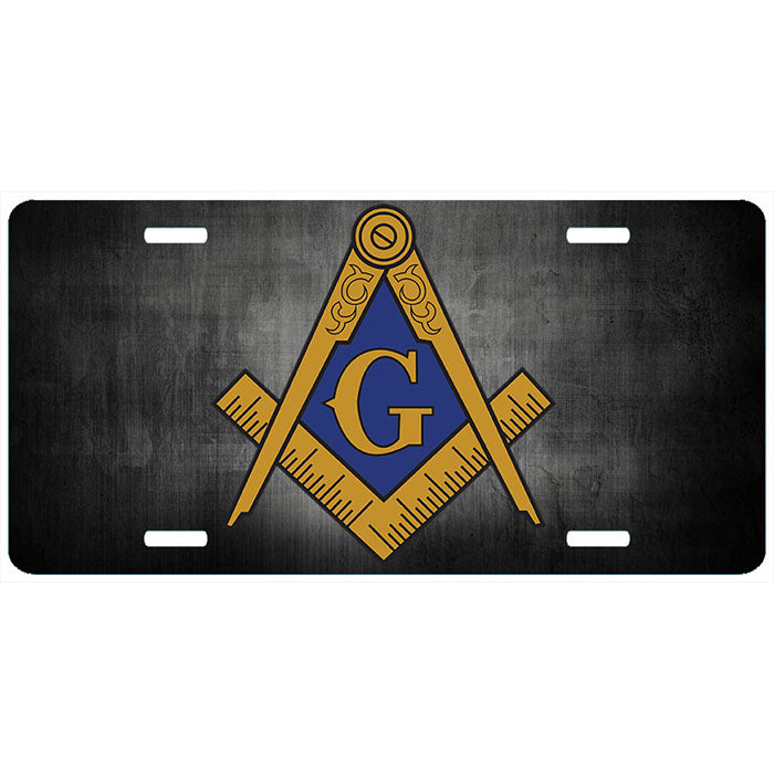 Fade Black Masonic License Plate