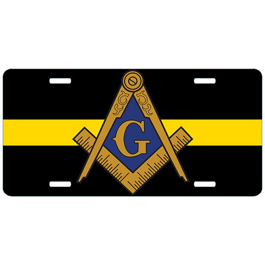 Thin Gold Line Dispatch License Plate Tag