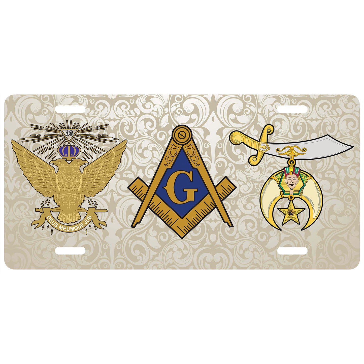 Masonic 33rd Shrine License Plate WU Antique Auto Car Tag