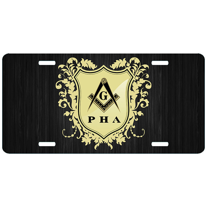 PHA Crest Masonic License Plate Prince Hall