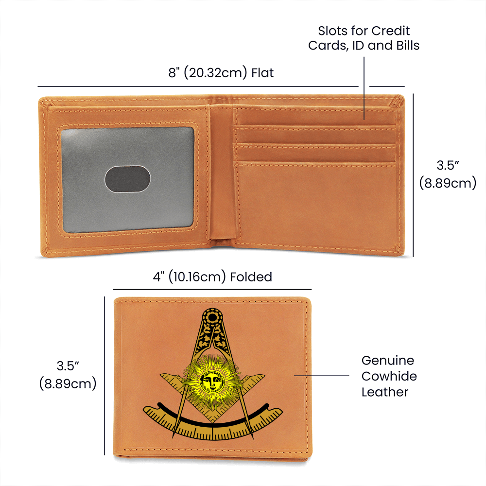 Past Master Mason Cowhide Leather Wallet