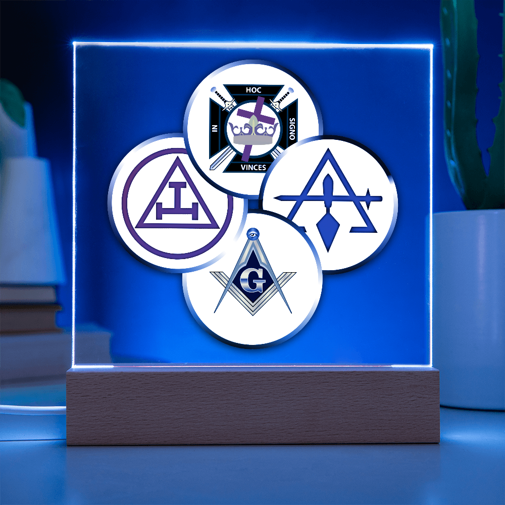 York Rite Mason Square Acrylic Plaque