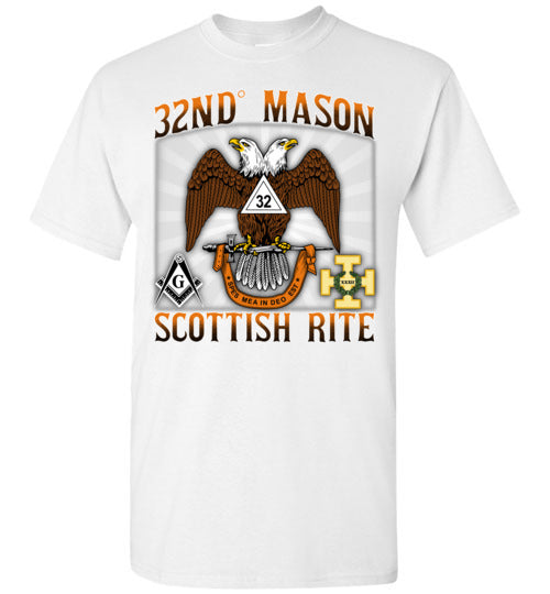 Scottish Rite 32nd Degree Mason Old Style T Shirt Wings Down
