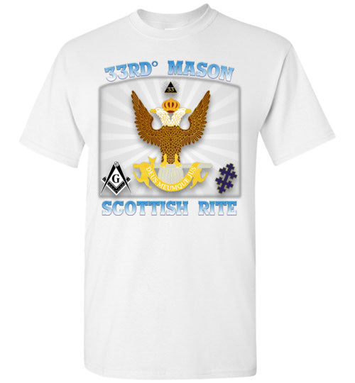Scottish Rite 33rd Degree Mason Old Style T Shirt Wings Up