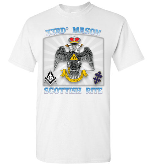 Scottish Rite 33rd Degree Mason Old Style T Shirt Wings Down
