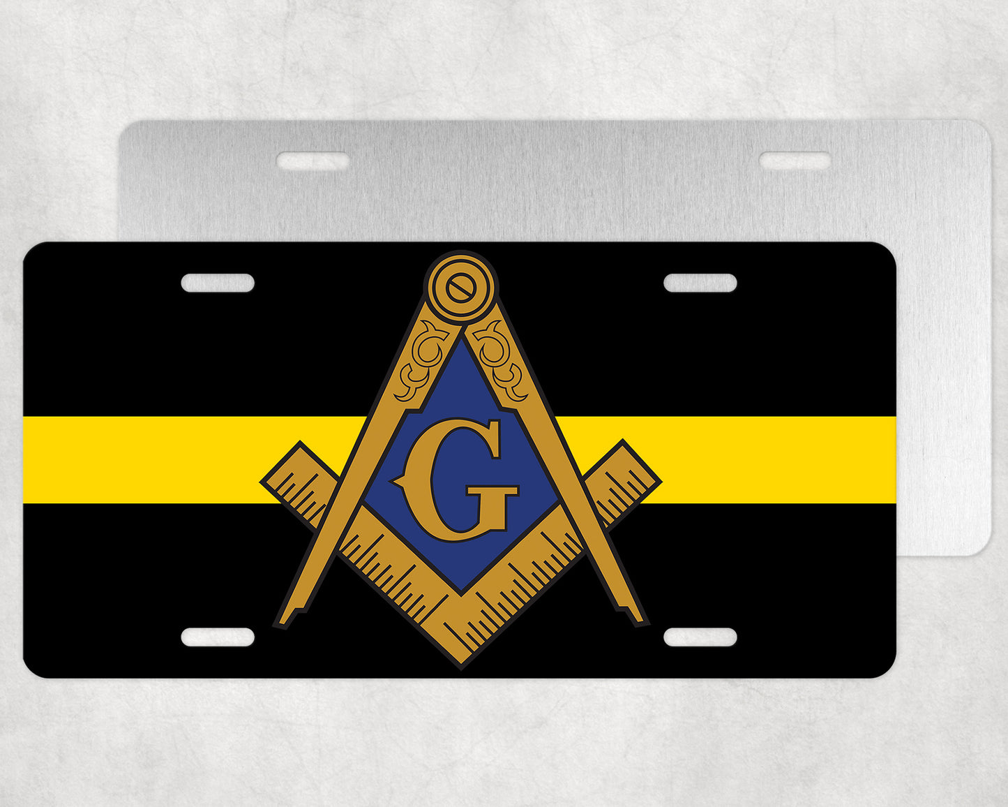 Thin Gold Line Dispatch License Plate Tag