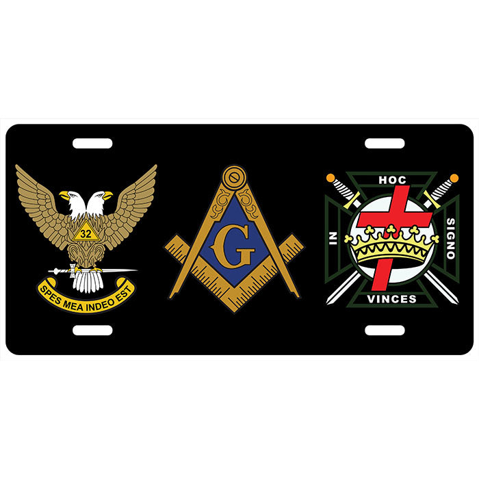 Masonic 32nd Degree Knights Templar WU License Plate Tag