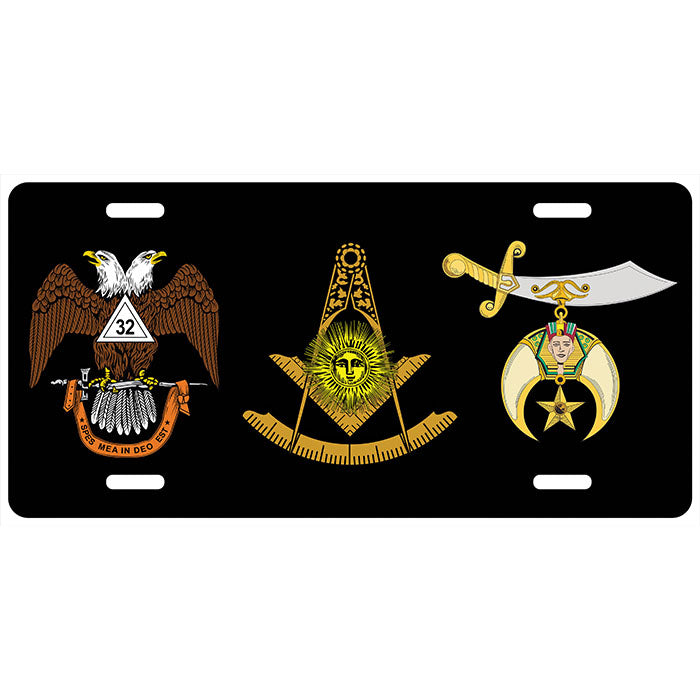 Past Master Mason 32nd Degree Shrine License Plate AASR Tag