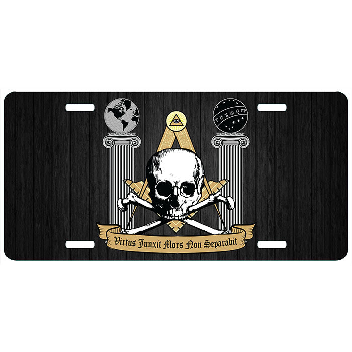 Masonic Virtus Junxit Mors Non Separabit License Plate Tag