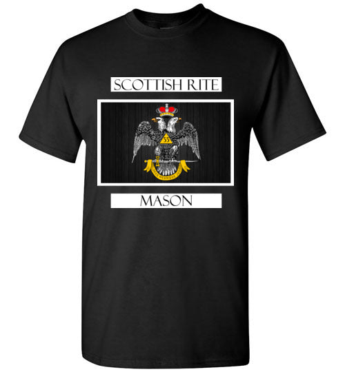 Scottish Rite 33rd Degree Mason Labels T Shirt Wings Down