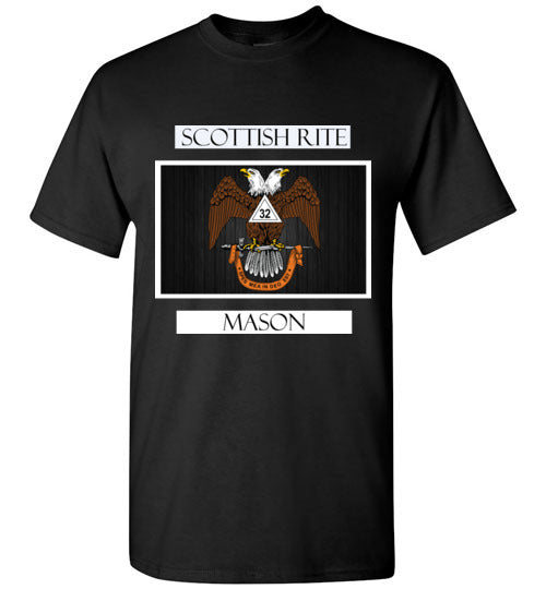 Scottish Rite 32nd Degree Mason Labels T Shirt Wings Down