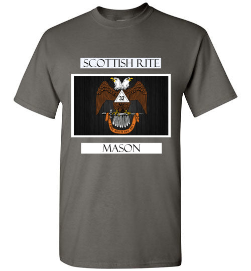 Scottish Rite 32nd Degree Mason Labels T Shirt Wings Down