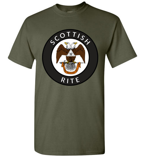 32nd Degree Scottish Rite Mason Circle T Shirt Wings Down