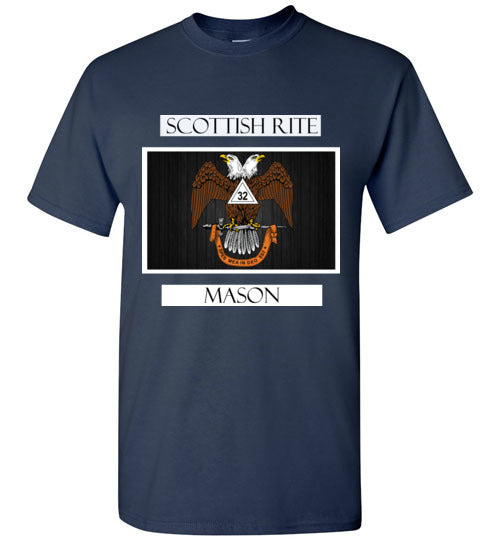 Scottish Rite 32nd Degree Mason Labels T Shirt Wings Down