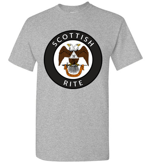 32nd Degree Scottish Rite Mason Circle T Shirt Wings Down