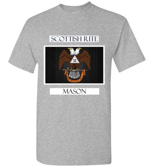 Scottish Rite 32nd Degree Mason Labels T Shirt Wings Down