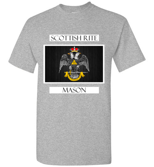 Scottish Rite 33rd Degree Mason Labels T Shirt Wings Down