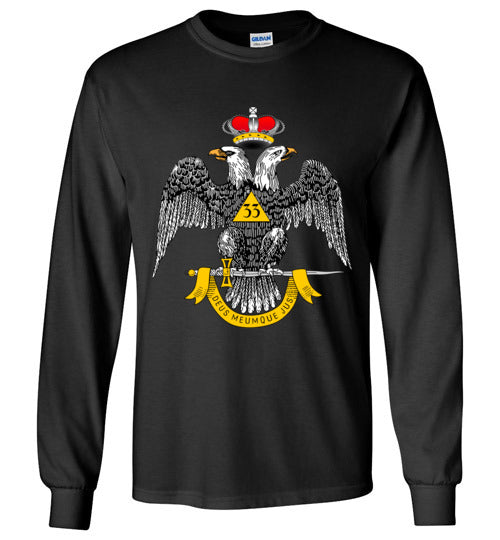 Scottish Rite 33rd Degree Wings Down Masonic Long Sleeve Shirt