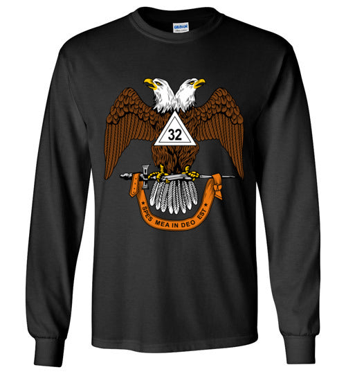 Scottish Rite 32nd Degree Mason Long Sleeve Shirt Wings Down
