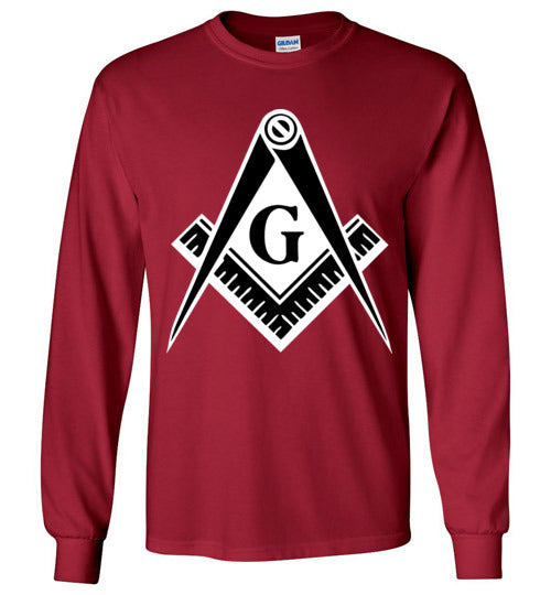 Master Mason Black White Long Sleeve Shirt