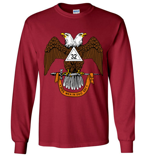 Scottish Rite 32nd Degree Mason Long Sleeve Shirt Wings Down