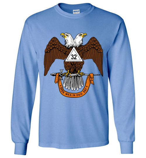 Scottish Rite 32nd Degree Mason Long Sleeve Shirt Wings Down