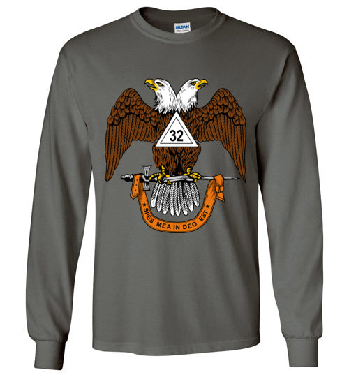 Scottish Rite 32nd Degree Mason Long Sleeve Shirt Wings Down