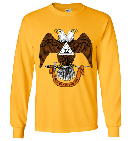 Scottish Rite 32nd Degree Mason Long Sleeve Shirt Wings Down