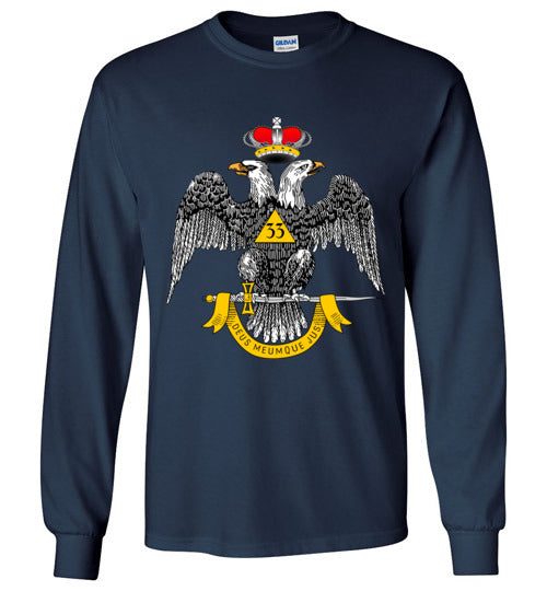 Scottish Rite 33rd Degree Wings Down Masonic Long Sleeve Shirt